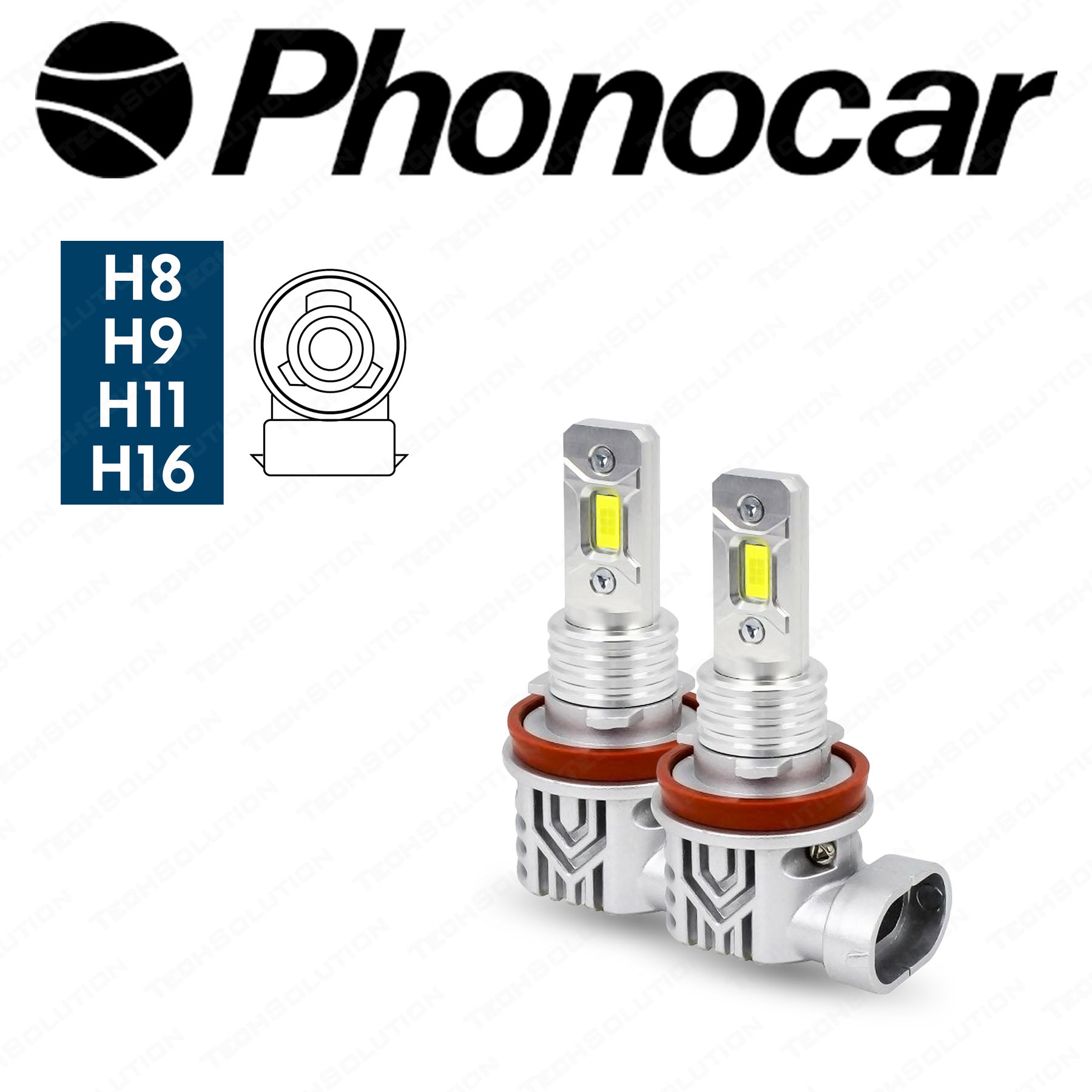 Phonocar 07554 Lampade Led H8 H9 H11 H16 Quick Change - Tech Solution